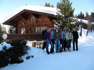 Blick auf die Hütte Thaler mit unseren Gästen